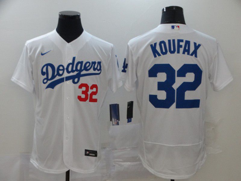 Men Los Angeles Dodgers #32 Koufax White Nike Elite MLB Jerseys